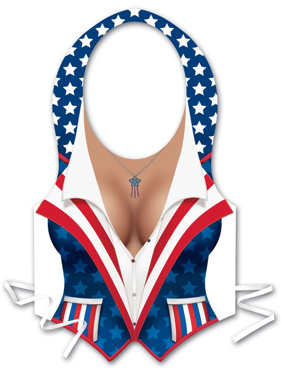 Adults Womens Plastic Patriotic Vest Chest Piece Independence Day Accessory